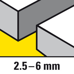 3 ostrza tnące do precyzyjnego cięcia blachy o grubości od 2,5 do 6 mm