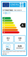 Etykieta sprawności energetycznej klimatyzatora PAC 2010 X