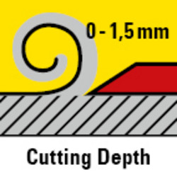 Głębokość obróbki regulowana w zakresie 0 - 1,5 mm