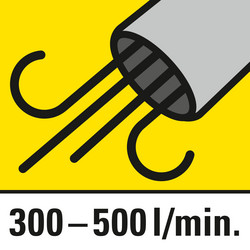 Ilość powietrza wynosząca 300 lub 500 litrów na minutę
