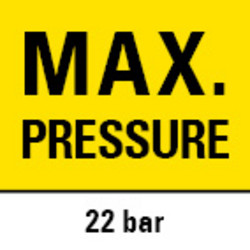 Maksymalne ciśnienie: 22 bar