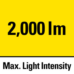 Wysokiej mocy lampa robocza LED zapewnia bardzo jasne światło o intensywności sięgającej 2 000 lm